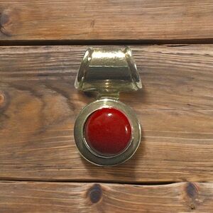 Vintage Sterling Silver Coral Slider Pendant Mexico 925